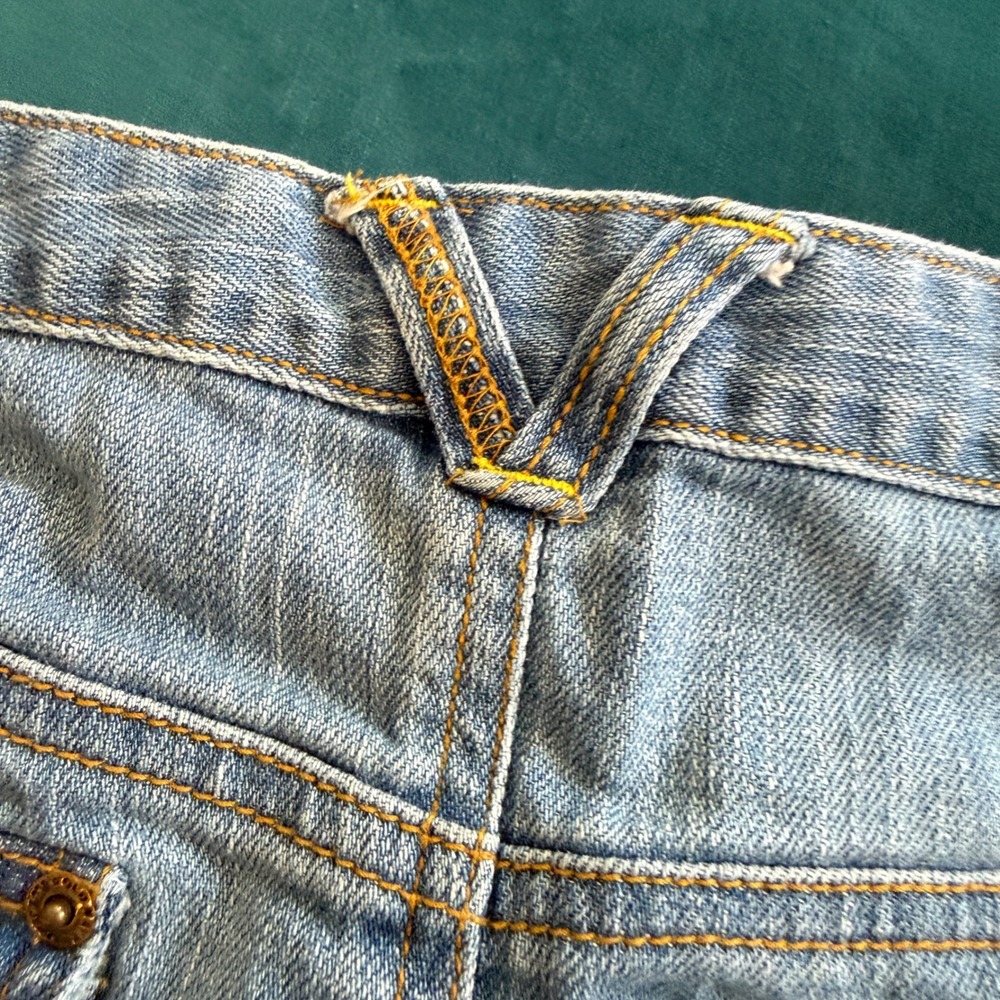 Old Navy Y2K Denim Mini Skirt Girls 16 27" Waist Stretch Blue Jean - Picture 6 of 9